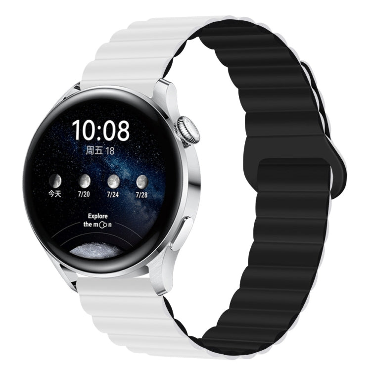 Bracelet de montre magnétique en silicone bicolore, 20mm, 22mm