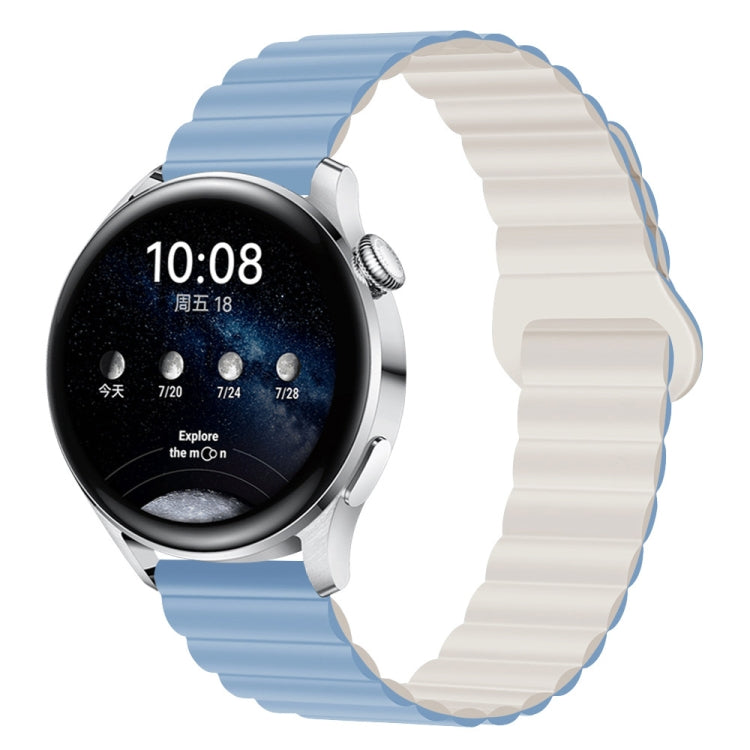 Bracelet de montre magnétique en silicone bicolore, 20mm, 22mm