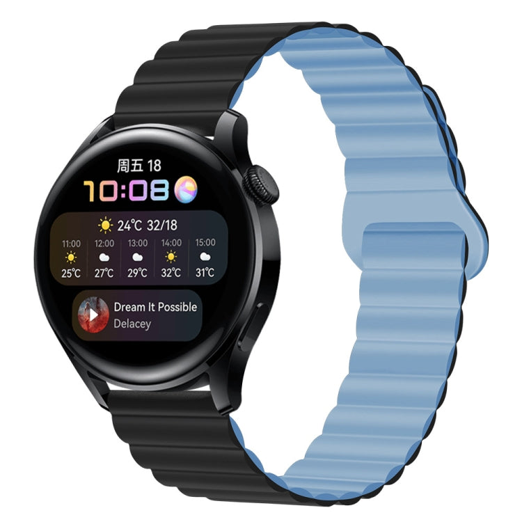 Bracelet de montre magnétique en silicone bicolore, 20mm, 22mm