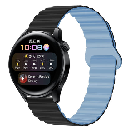 Bracelet de montre magnétique en silicone bicolore, 20mm, 22mm