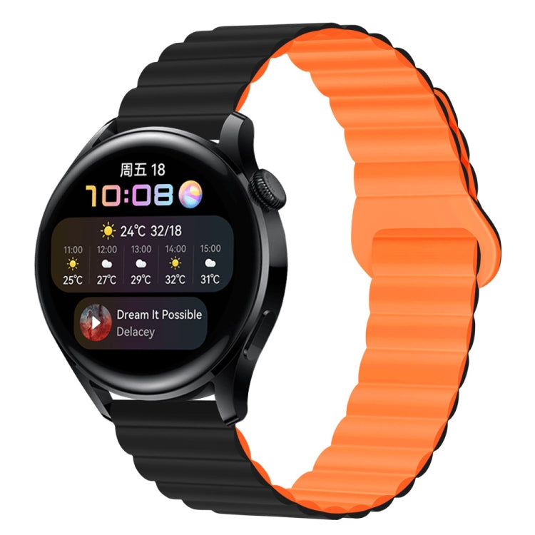 Bracelet de montre magnétique en silicone bicolore, 20mm, 22mm
