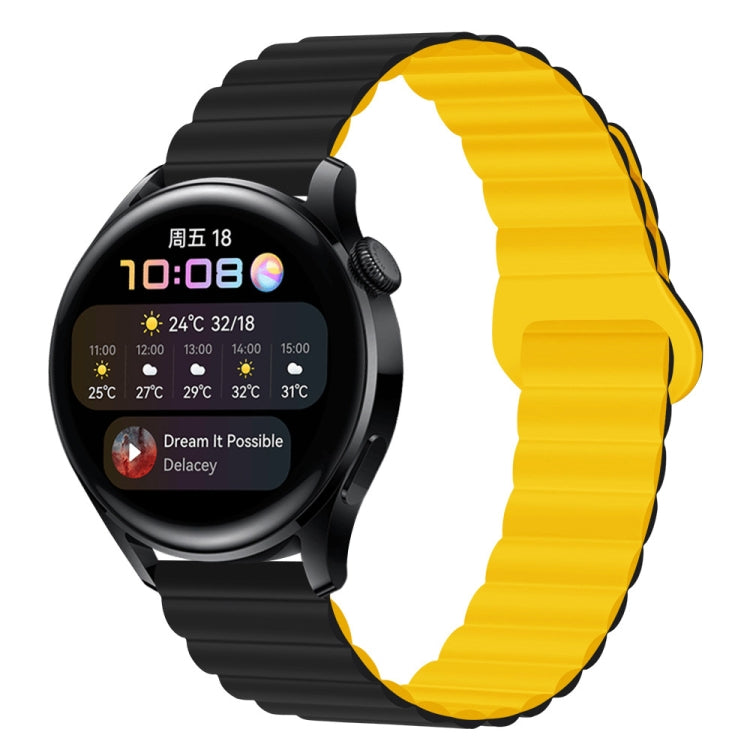 Bracelet de montre magnétique en silicone bicolore, 20mm, 22mm