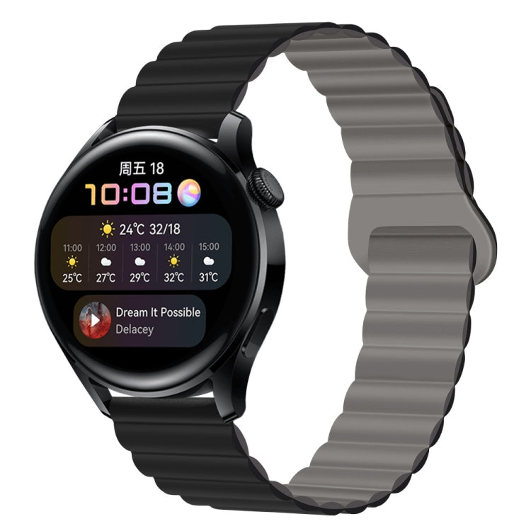 Bracelet de montre magnétique en silicone bicolore, 20mm, 22mm