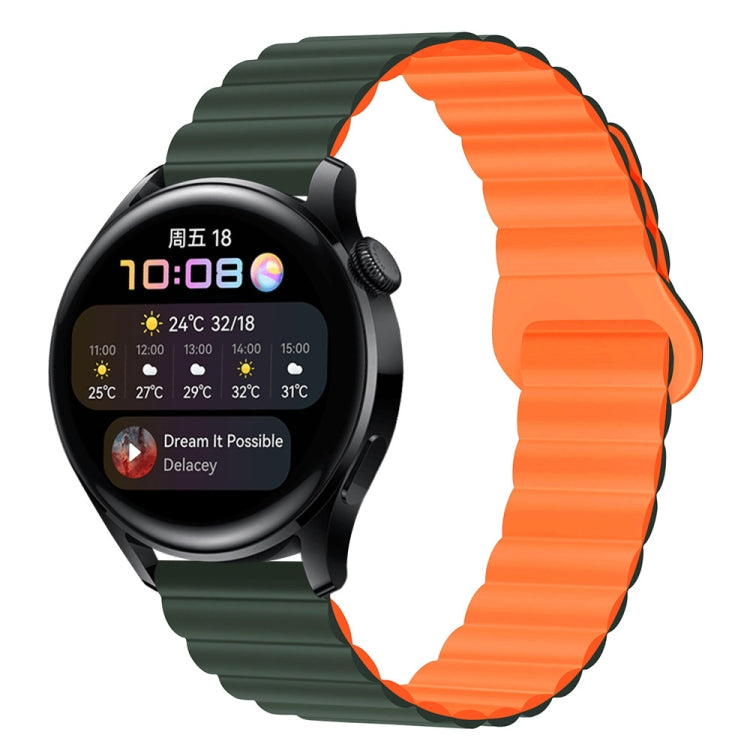 Bracelet de montre magnétique en silicone bicolore, 20mm, 22mm