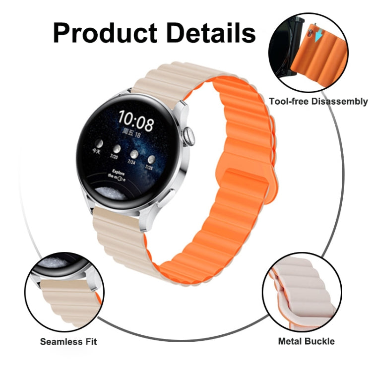 Bracelet de montre magnétique en silicone bicolore, 20mm, 22mm