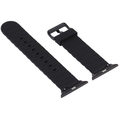 Bracelet de montre de style vague en silicone, For Apple Watch 5 & 4 44mm / 3 & 2 & 1 42mm, For Apple Watch Series 8&7 41mm / SE 2&6&SE&5&4 40mm / 3&2&1 38mm