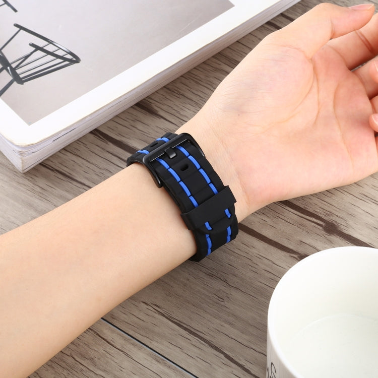 Bracelet de montre de style vague en silicone, For Apple Watch 5 & 4 44mm / 3 & 2 & 1 42mm, For Apple Watch Series 8&7 41mm / SE 2&6&SE&5&4 40mm / 3&2&1 38mm