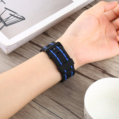 Bracelet de montre de style vague en silicone, For Apple Watch 5 & 4 44mm / 3 & 2 & 1 42mm, For Apple Watch Series 8&7 41mm / SE 2&6&SE&5&4 40mm / 3&2&1 38mm