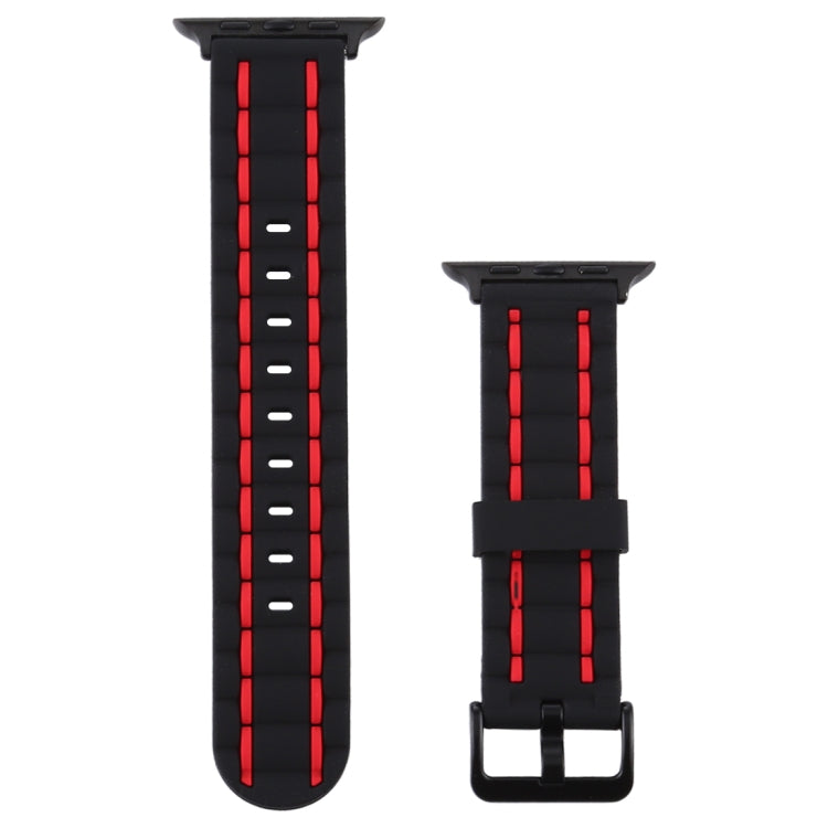 Bracelet de montre de style vague en silicone, For Apple Watch 5 & 4 44mm / 3 & 2 & 1 42mm, For Apple Watch Series 8&7 41mm / SE 2&6&SE&5&4 40mm / 3&2&1 38mm