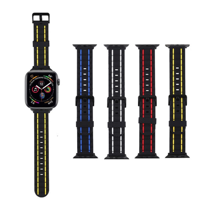 Bracelet de montre de style vague en silicone, For Apple Watch 5 & 4 44mm / 3 & 2 & 1 42mm, For Apple Watch Series 8&7 41mm / SE 2&6&SE&5&4 40mm / 3&2&1 38mm