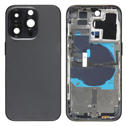 Pour iPhone 14 Pro Cache arrière de batterie avec câble flexible d'alimentation + volume + module de chargement sans fil