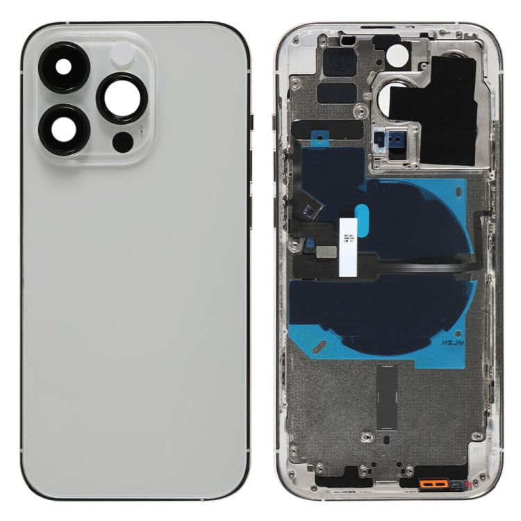 Pour iPhone 14 Pro Cache arrière de batterie avec câble flexible d'alimentation + volume + module de chargement sans fil