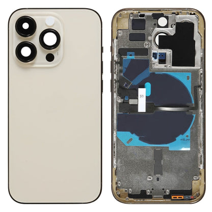 Pour iPhone 14 Pro Cache arrière de batterie avec câble flexible d'alimentation + volume + module de chargement sans fil