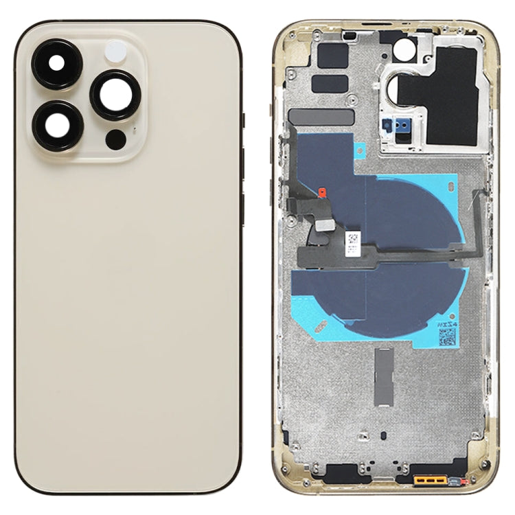 Pour iPhone 14 Pro Max Cache arrière de la batterie avec câble flexible d'alimentation + volume + module de chargement sans fil