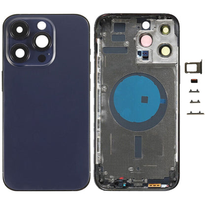 Pour iPhone 14 Pro Max Cache arrière de batterie avec touches latérales et plateau de carte