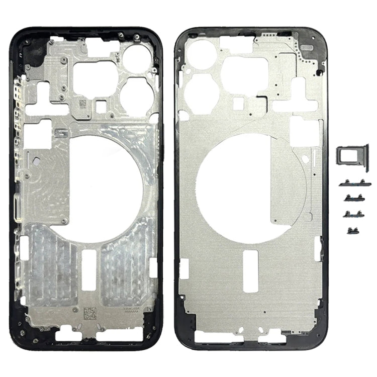 Pour iPhone 15 Pro Max Cadre central Plaque de cadre avec touches latérales + plateau de carte