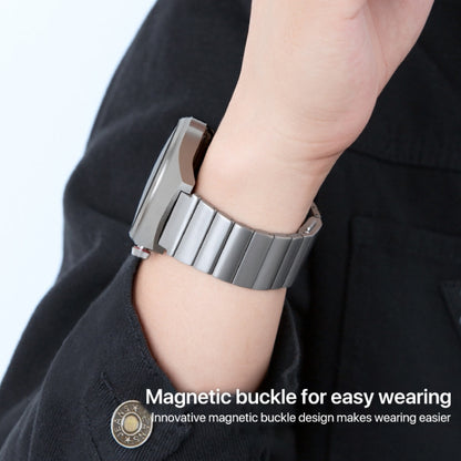 Bracelet de montre en titane pur avec boucle magnétique en bambou à une perle, 22mm