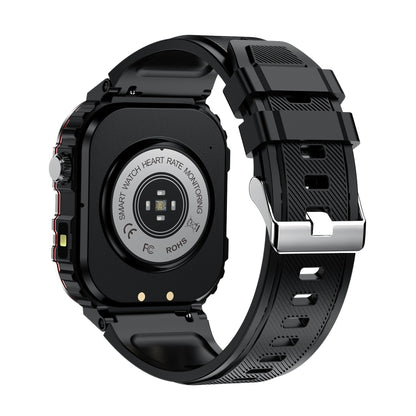 Montre connectée G45 avec écran de 2,01 pouces et bracelet en silicone, étanche à 10 m, prise en charge de la lampe de poche/appel Bluetooth/HRV