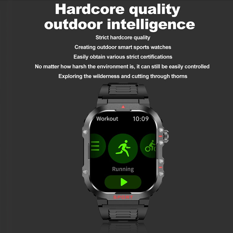 Montre connectée G45 avec écran de 2,01 pouces et bracelet en silicone, étanche à 10 m, prise en charge de la lampe de poche/appel Bluetooth/HRV