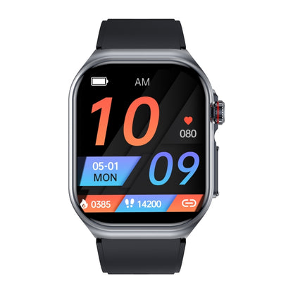 Montre intelligente étanche IP68 avec bracelet en silicone de 2,04 pouces ET585, prise en charge de la mesure de la composition sanguine/ECG