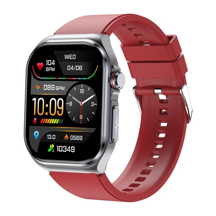 Montre intelligente étanche IP68 avec bracelet en silicone de 2,04 pouces ET585, prise en charge de la mesure de la composition sanguine/ECG