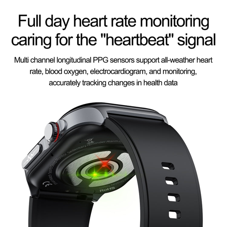 Montre intelligente étanche IP68 avec bracelet en silicone de 2,04 pouces ET585, prise en charge de la mesure de la composition sanguine/ECG