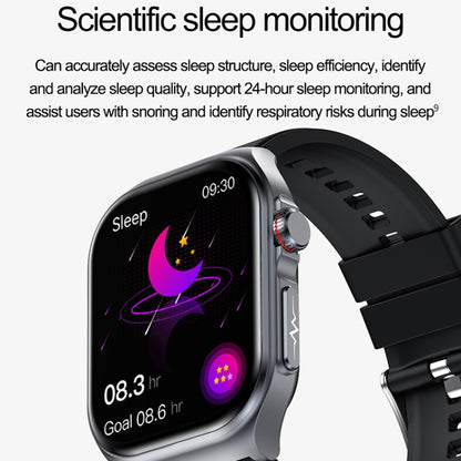 Montre intelligente étanche IP68 avec bracelet en silicone de 2,04 pouces ET585, prise en charge de la mesure de la composition sanguine/ECG