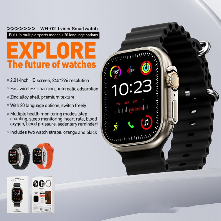 La montre intelligente WK WH-02 Traveler de 2,01 pouces prend en charge la surveillance de l'oxygène dans le sang
