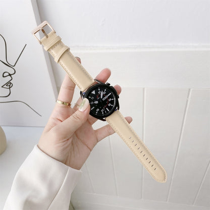 Bracelet de montre en cuir véritable avec boucle argentée, For Samsung Galaxy Watch3 45mm, For Samsung Galaxy Watch3 41mm