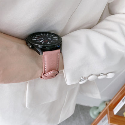 Bracelet de montre en cuir véritable avec boucle argentée, For Samsung Galaxy Watch3 45mm, For Samsung Galaxy Watch3 41mm