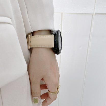 Bracelet de montre en cuir véritable avec boucle argentée, For Samsung Galaxy Watch3 45mm, For Samsung Galaxy Watch3 41mm