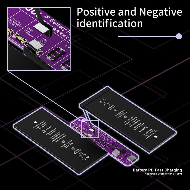 Carte d'activation de batterie sans démontage à charge rapide 2UUL BT01 PD pour iPhone 6 à 15 Pro Max