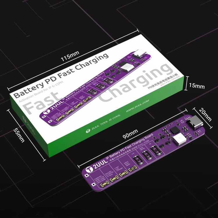 Carte d'activation de batterie sans démontage à charge rapide 2UUL BT01 PD pour iPhone 6 à 15 Pro Max