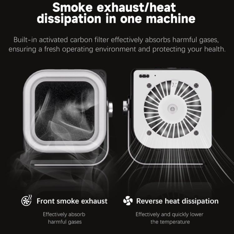 Ventilateur multifonctionnel d'extraction de fumée 3 en 1 TBK F001 pour fumage, séchage UV et filtration