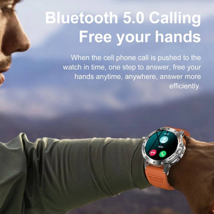 Montre intelligente d'appel Bluetooth LEMFO K65 de 1,43 pouces, prise en charge de la fréquence cardiaque / de l'oxygène dans le sang