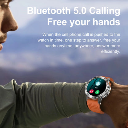 Montre intelligente d'appel Bluetooth LEMFO K65 de 1,43 pouces, prise en charge de la fréquence cardiaque / de l'oxygène dans le sang