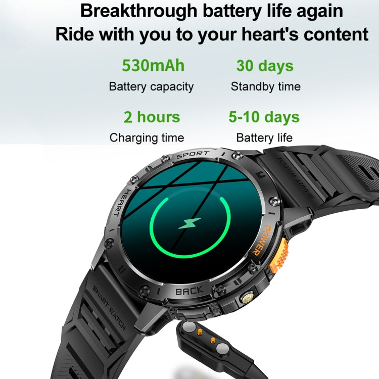 Montre intelligente d'appel Bluetooth LEMFO K65 de 1,43 pouces, prise en charge de la fréquence cardiaque / de l'oxygène dans le sang