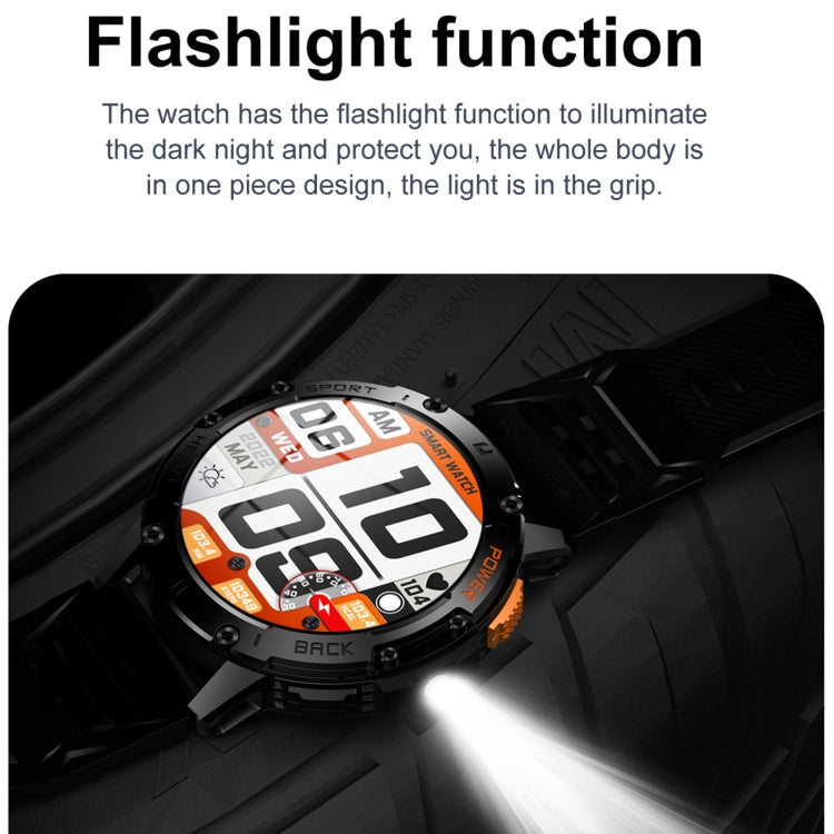 Montre intelligente d'appel Bluetooth LEMFO K65 de 1,43 pouces, prise en charge de la fréquence cardiaque / de l'oxygène dans le sang