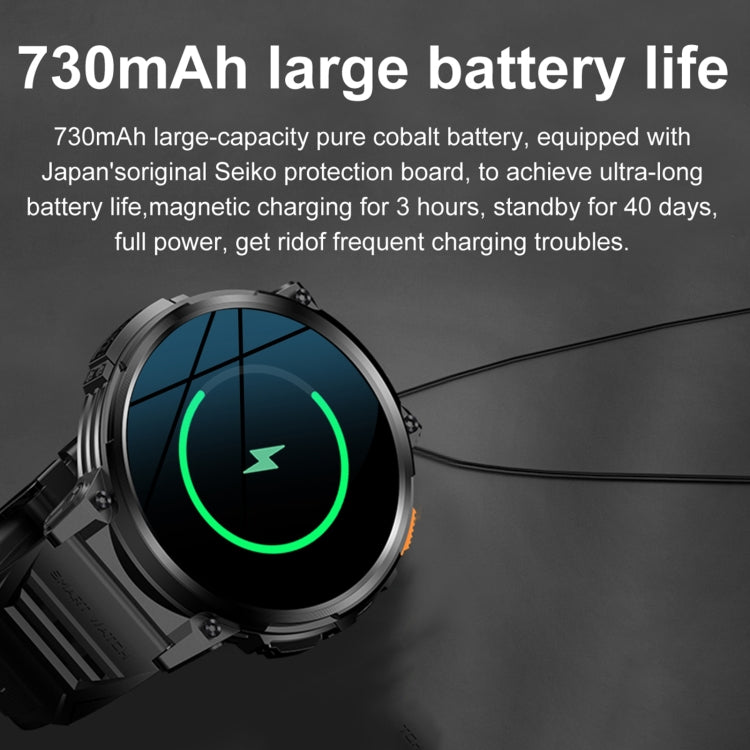 Montre intelligente d'appel Bluetooth LEMFO K66 de 1,85 pouces, prise en charge de la fréquence cardiaque / de l'oxygène dans le sang