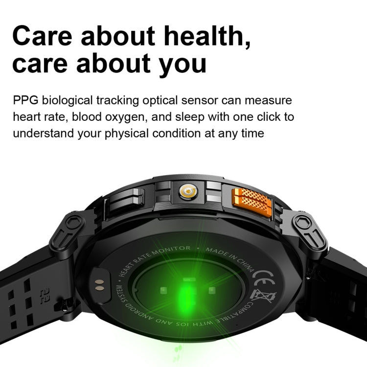 Montre intelligente d'appel Bluetooth LEMFO K66 de 1,85 pouces, prise en charge de la fréquence cardiaque / de l'oxygène dans le sang