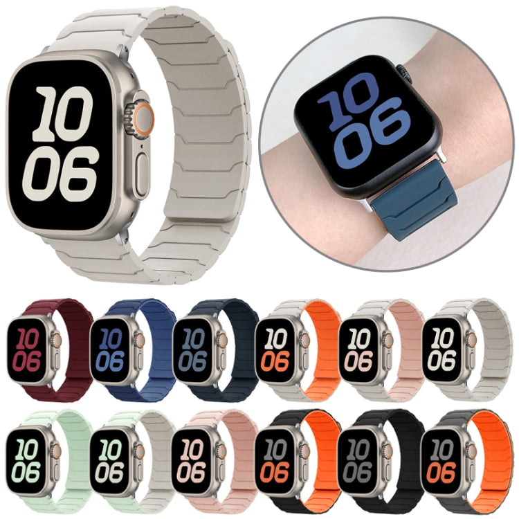 Bracelet de montre magnétique en silicone, For Apple Watch 46mm / 49mm / 45mm / 44mm, For Apple Watch 42mm / 41mm / 40mm / 38mm