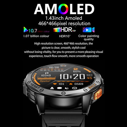 Montre connectée de sport GPS LEMFO K67 avec écran AMOLED de 1,43 pouces, prise en charge des appels Bluetooth / surveillance de la santé