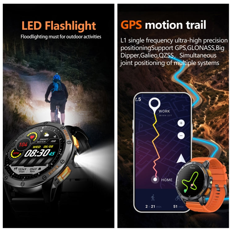 Montre connectée de sport GPS LEMFO K67 avec écran AMOLED de 1,43 pouces, prise en charge des appels Bluetooth / surveillance de la santé
