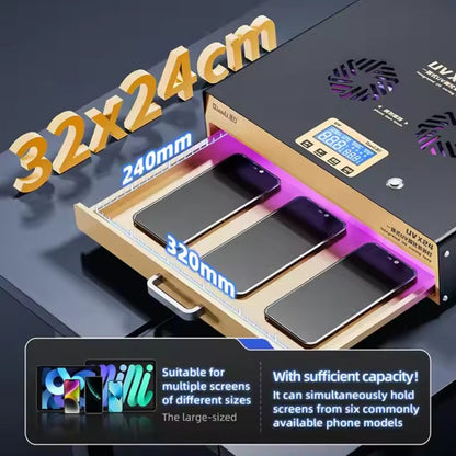 Lampe de séchage UV intégrée puissante de 16 pouces Qianli UVX24, US Plug, UK Plug, EU Plug