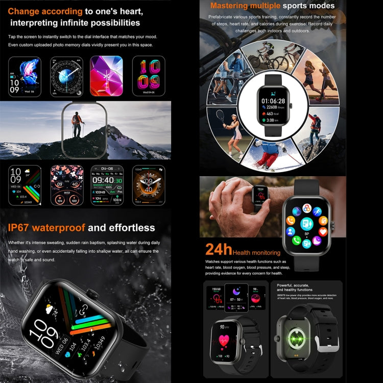 Montre connectée de fitness ZW65 2,01 pouces, oxygène sanguin / pression artérielle / fréquence cardiaque