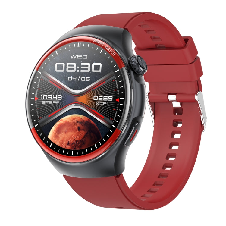 Montre connectée T82 avec écran rond de 1,43 pouce et appels BT, fréquence cardiaque / pression artérielle / oxygène sanguin / sommeil / glycémie / HRV / métope / SOS, Silicone Black, Silicone Red, Silicone Blue, Leather Brown, Leather Black           ...