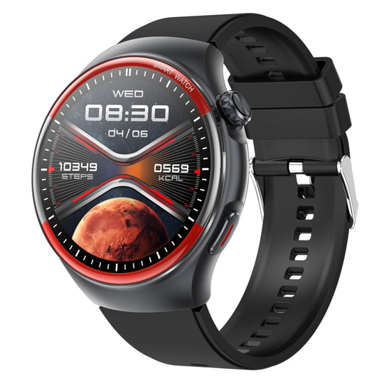 Montre connectée T82 avec écran rond de 1,43 pouce et appels BT, fréquence cardiaque / pression artérielle / oxygène sanguin / sommeil / glycémie / HRV / métope / SOS, Silicone Black, Silicone Red, Silicone Blue, Leather Brown, Leather Black           ...