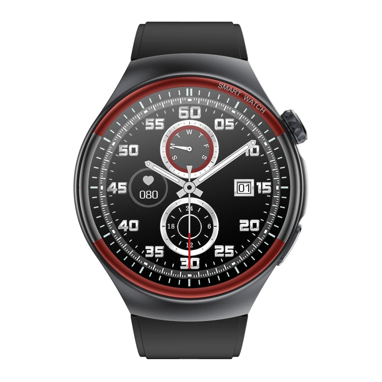 Montre connectée T82 avec écran rond de 1,43 pouce et appels BT, fréquence cardiaque / pression artérielle / oxygène sanguin / sommeil / glycémie / HRV / métope / SOS, Silicone Black, Silicone Red, Silicone Blue, Leather Brown, Leather Black           ...