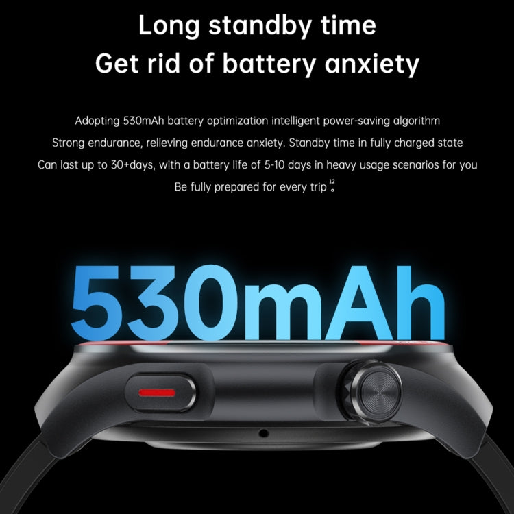 Montre connectée T82 avec écran rond de 1,43 pouce et appels BT, fréquence cardiaque / pression artérielle / oxygène sanguin / sommeil / glycémie / HRV / métope / SOS, Silicone Black, Silicone Red, Silicone Blue, Leather Brown, Leather Black           ...