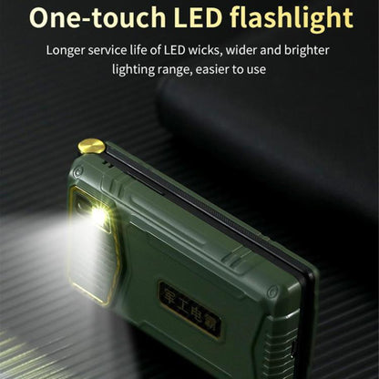 Téléphone robuste à double écran M7+ 4G, 2,8 pouces à l'intérieur, 2,4 pouces à l'extérieur, batterie 6800 mAh, 24 touches, lampe de poche, réseau : 4G, double SIM, SOS, EU Plug, US Plug, UK Plug